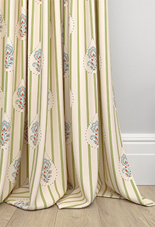 Petal & Block Bolli Stripe, Neem - Made to Measure Curtains